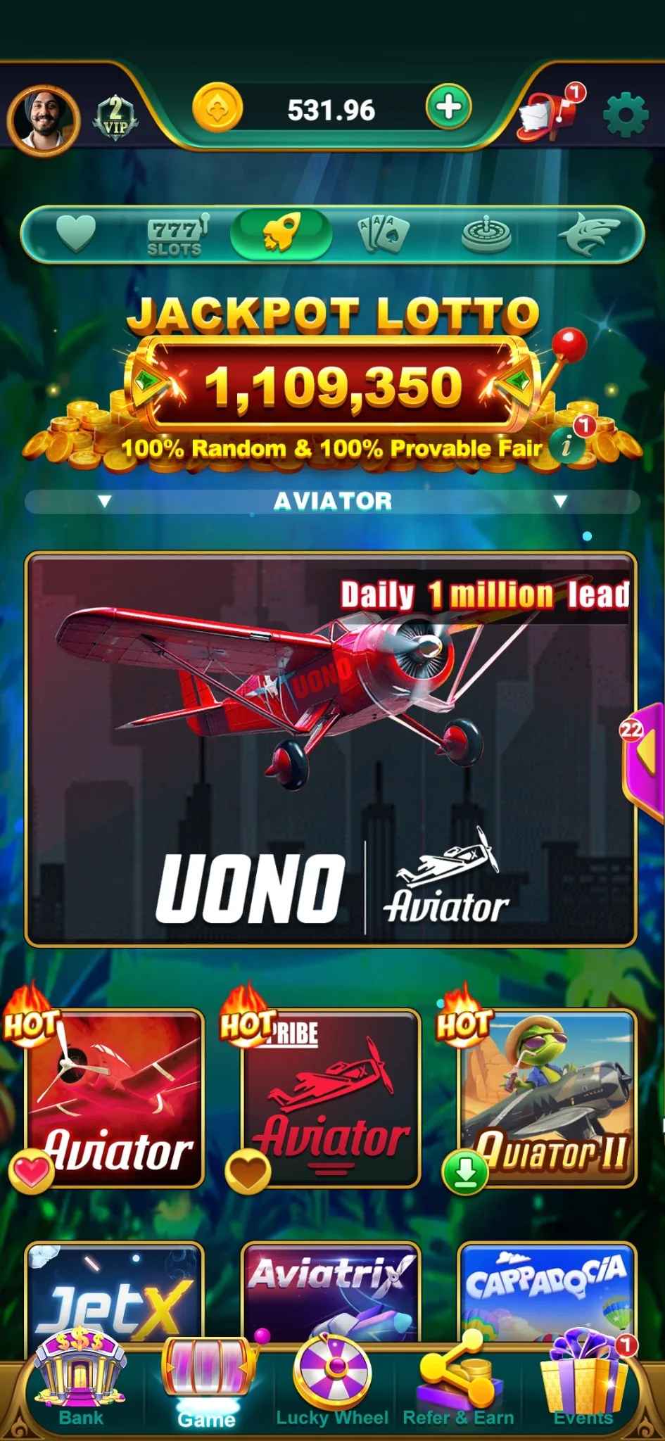 Aviator lobby inside YonoRummy